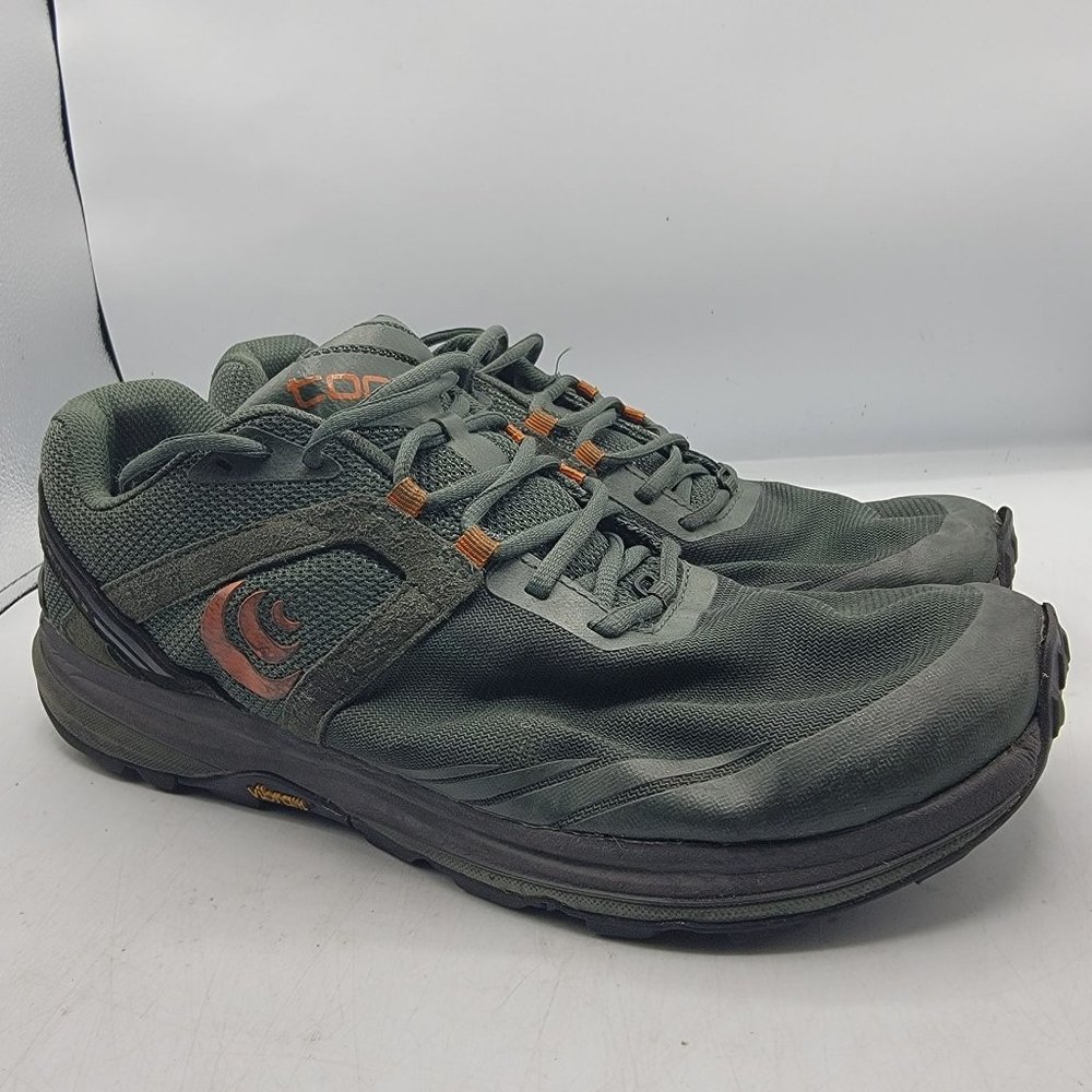 Topo Athletic Terraventure 3 Mens Size 11 Dark Green Orange Trail Running Shoes